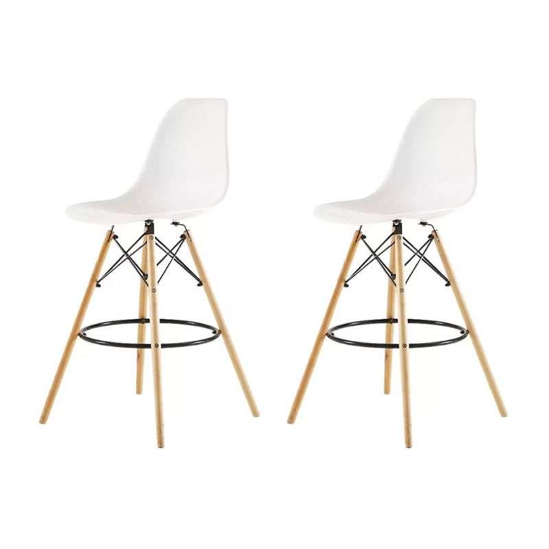 SMTE -  latest Modern Style Eiffel Chair Counter Bar Stools Set - 2 Pieces - White