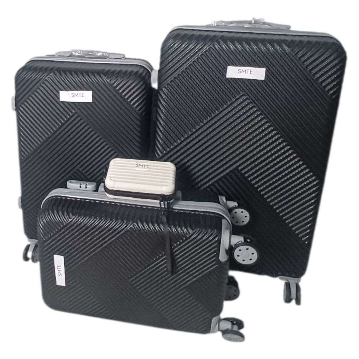 SMTE -  4Piece Textured Hard Shell Trolley Luggage Set