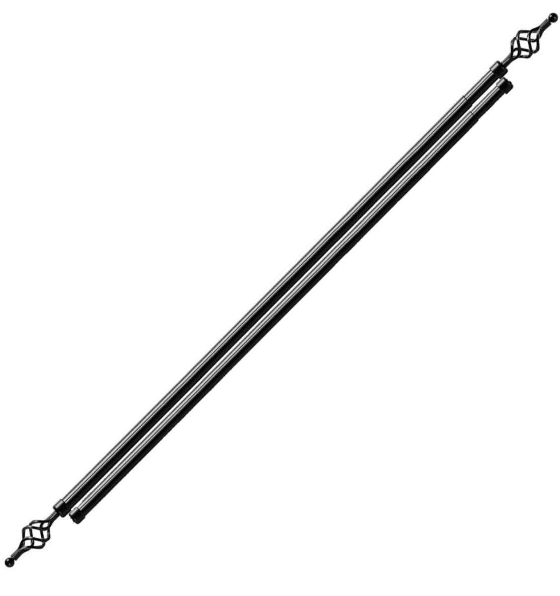 SMTE -  Sastro Expandable Curtain Double Rod With Twisted Cage Finial - 3m Double - Black