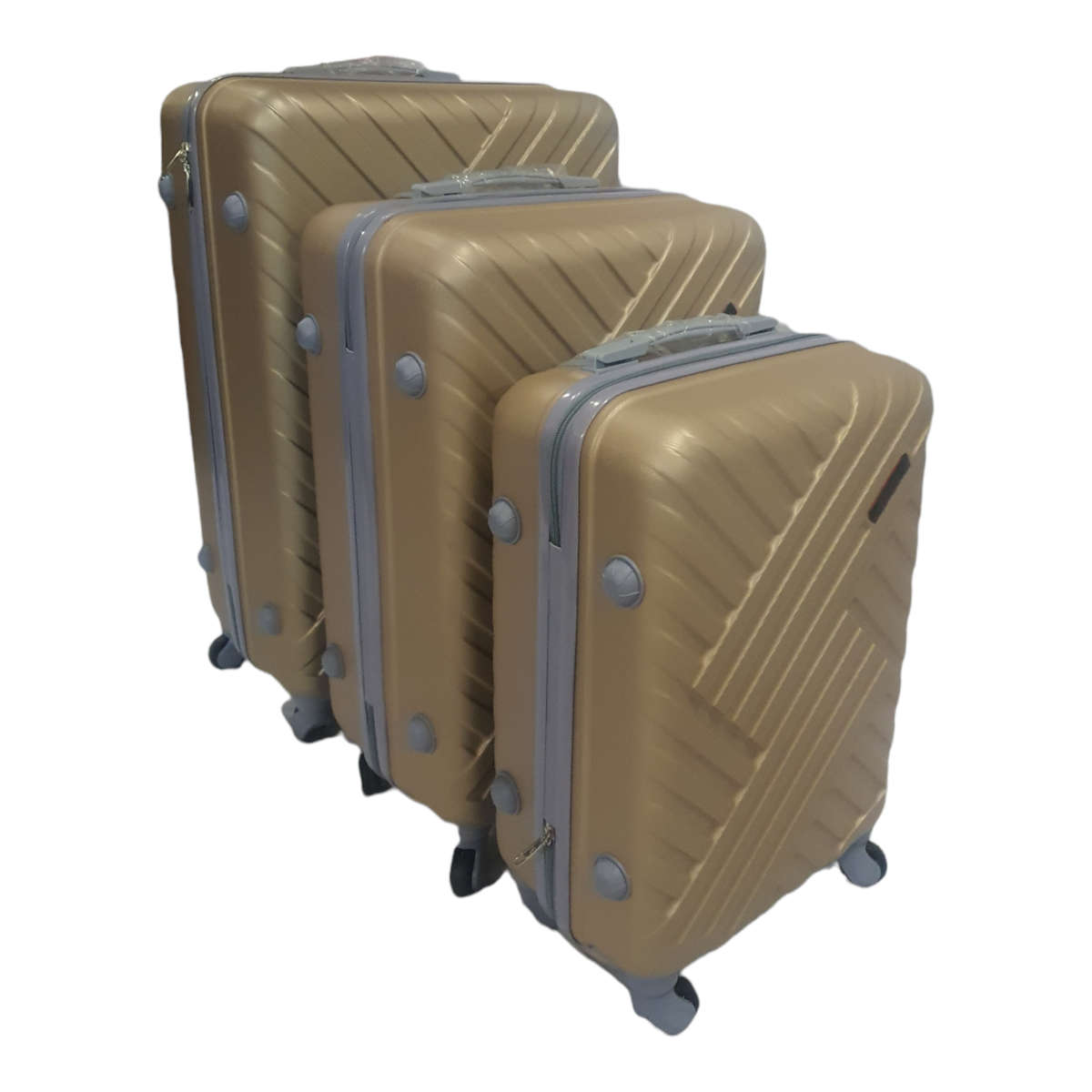 SMTE -  Sastro Quality Hard Shell TIZ Type Suitcase - 3 Piece Set - Gold