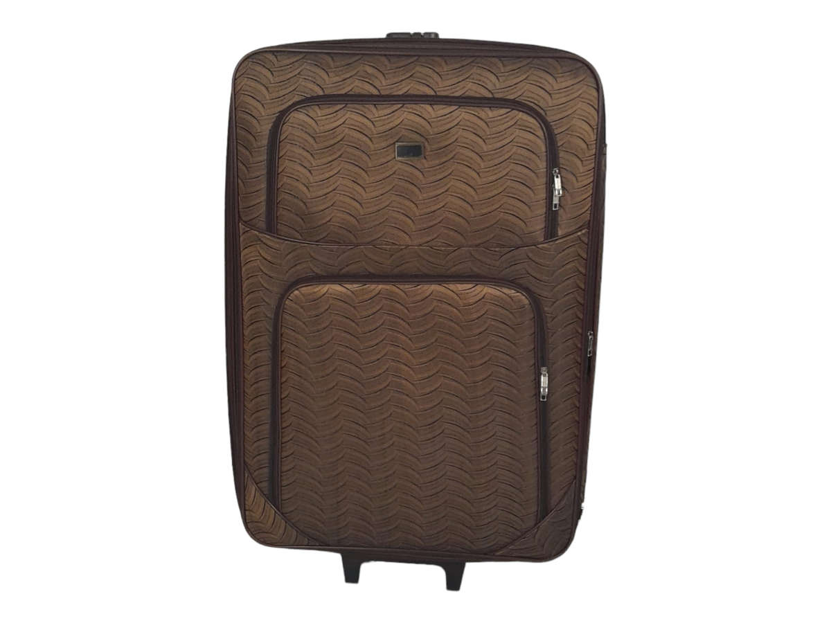 SMTE -  Trolley 1 Piece Fabric Travel Luggage SpinnerBrown - 58 cm