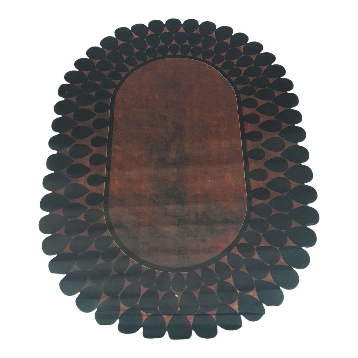 SMTE -   Quality Large 3D Printed European Style Rug - Brown & Black - F1 - B12