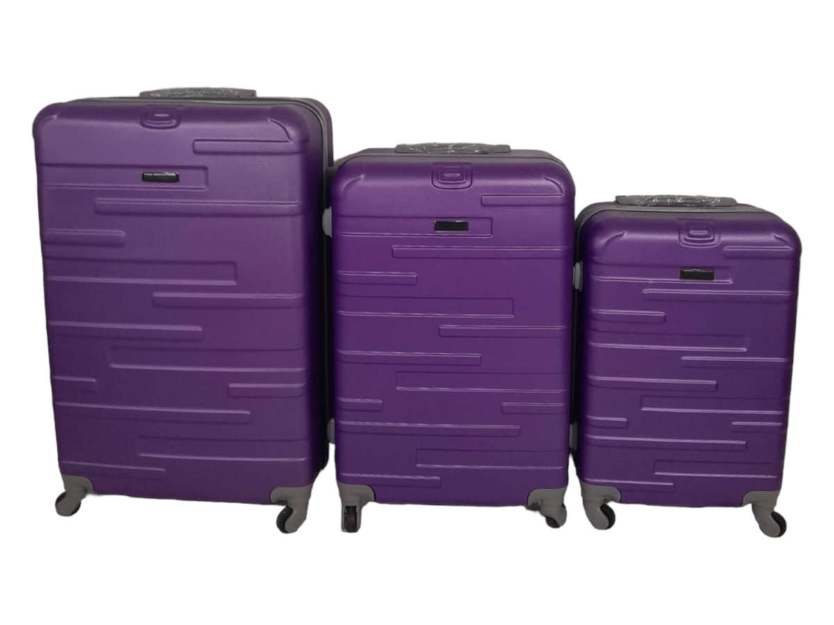 SMTE -  3 Piece Travel Luggage Suitcase Bag Set A03 - Purple