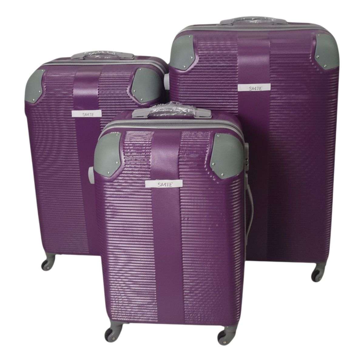 SMTE - Hardside Spinner Luggage Set with Protective Corner - 3 Piece - Purple