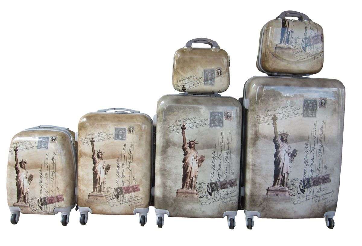 SMTE - Luxury PC Travel Luggage - 6 Piece - Statue Of Liberty