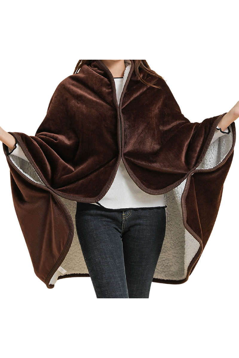 SMTE - BLS-Fashionable Winter Poncho - Brown
