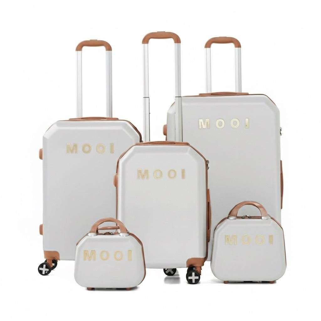 SMTE - 5 Pieces Luxury Style Hard Shell Luggage Set