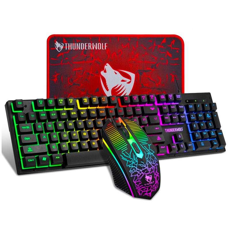 SMTE - T-WOLF TF-31Gaming Combo Kit Backlit Keyboard,Precision Mouse and Mousepad