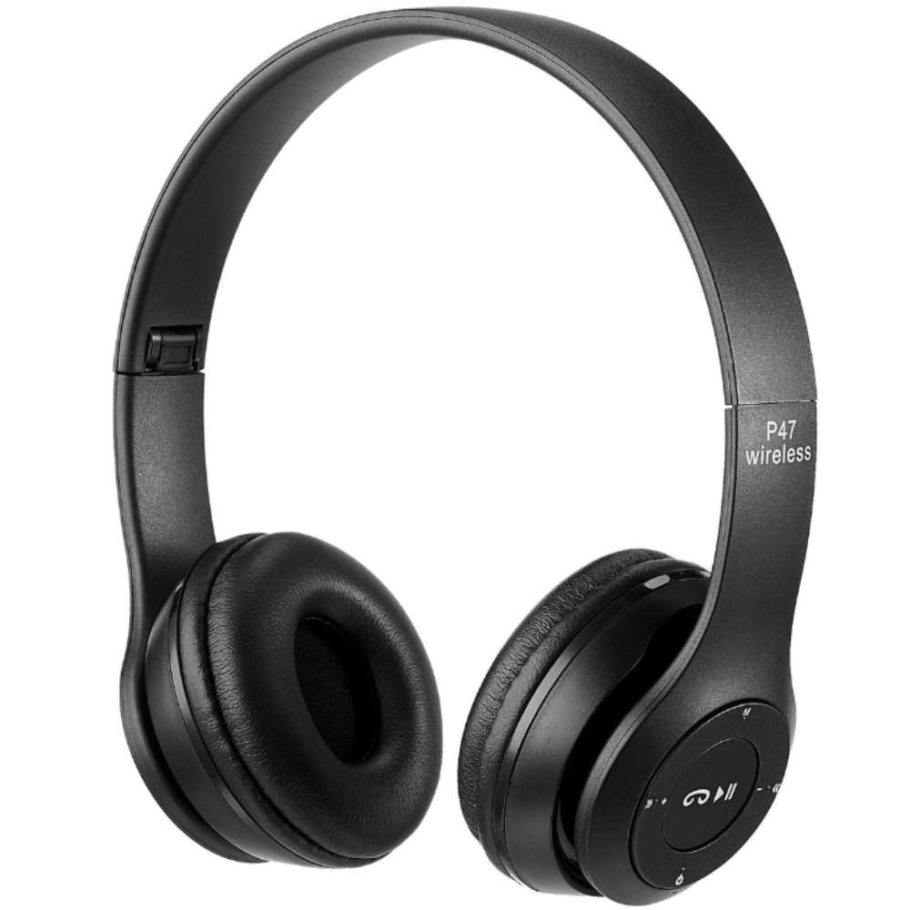 SMTE - P47 Bluetooth Headphones Wireless - Black Wireless Headphones