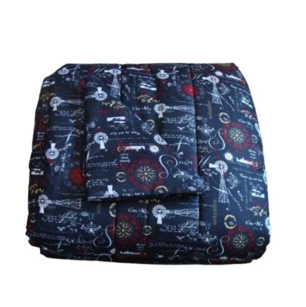 SMTE - Queen and King Size 5 Piece Comforter Set - Black