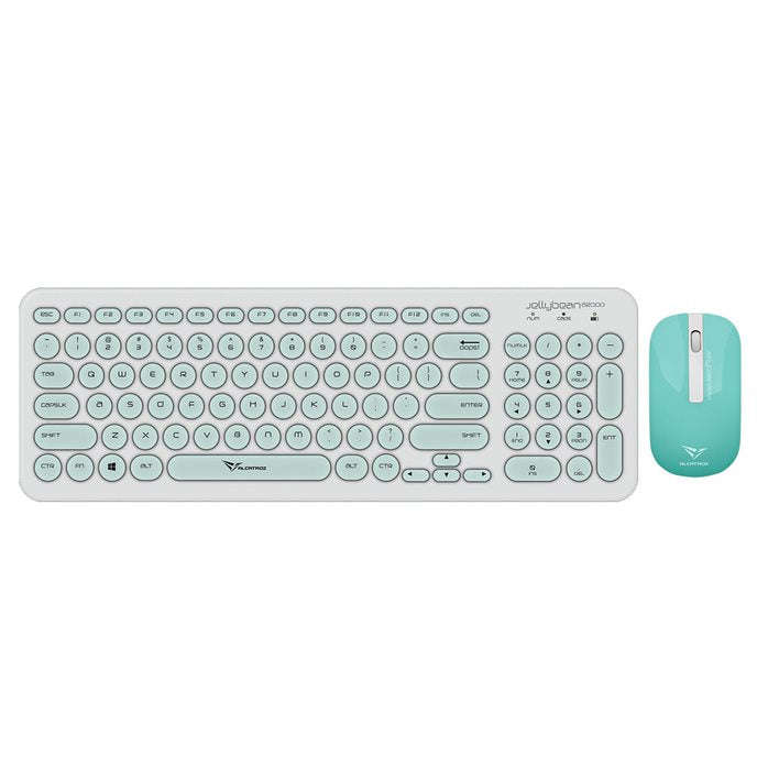 Alcatroz A2000 Jellybean Wireless Keyboard and Mouse Combo - White/Mint