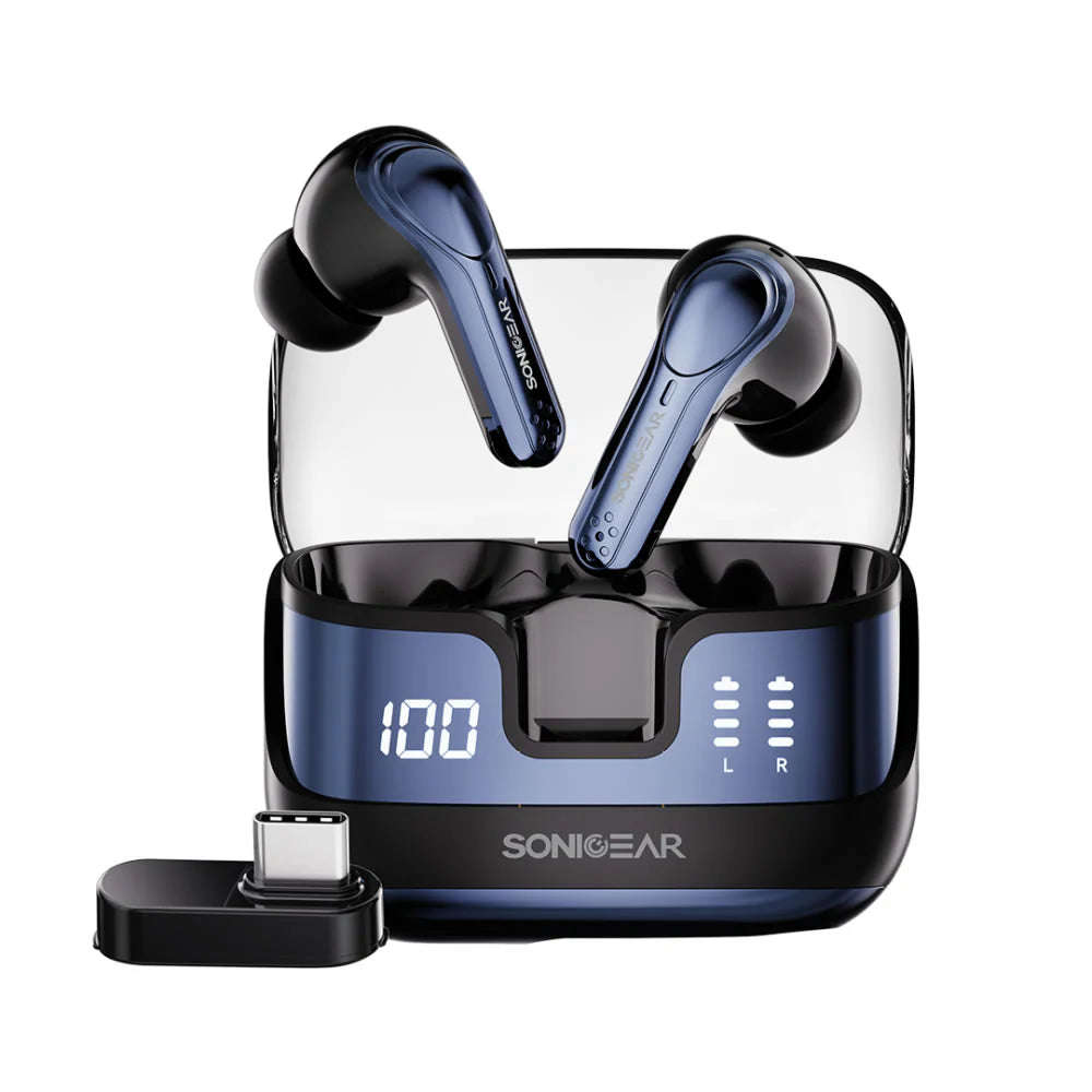SonicGear Earpump XP2 Bluetooth and Wireless ENC Earphones - Obsidian