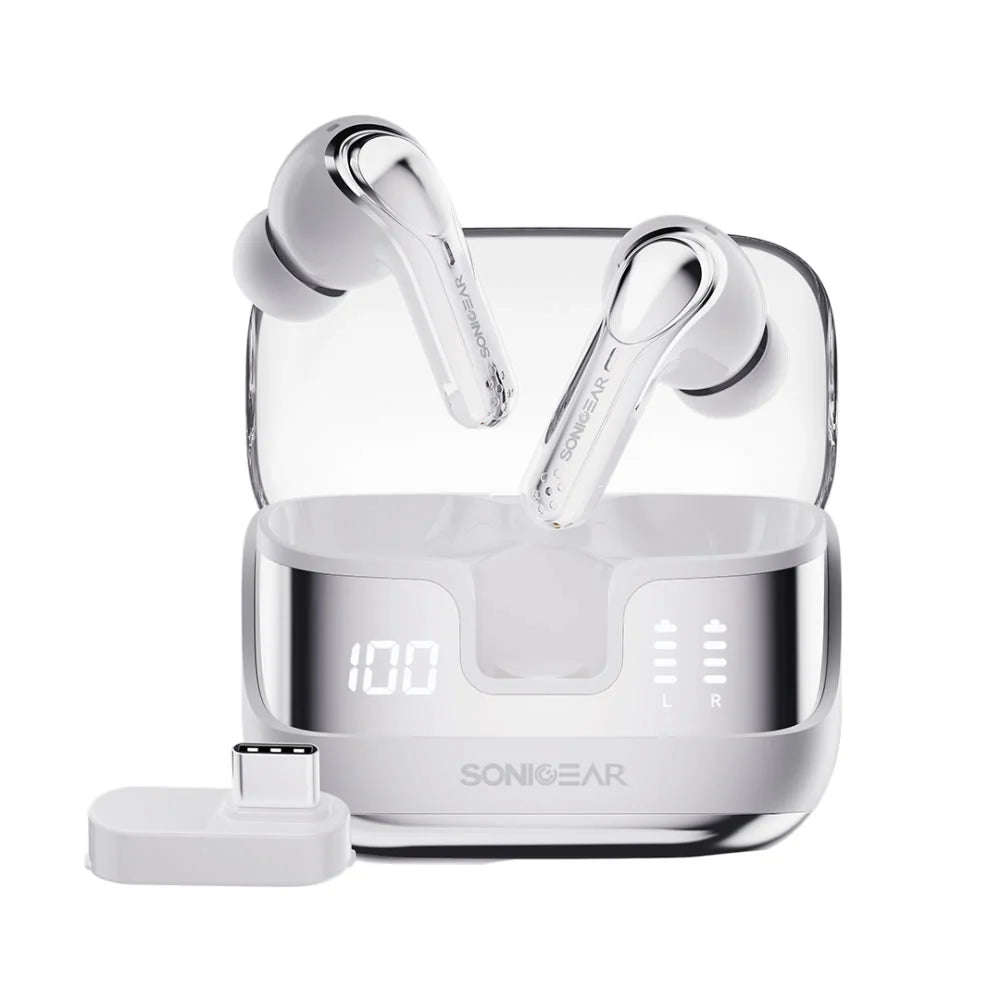 SonicGear Earpump XP2 Bluetooth and Wireless ENC Earphones - Platinum