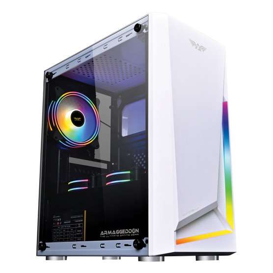 Armaggeddon Nimitz N5 Aurora Micro-ATX Gaming Case (No Fans) - White