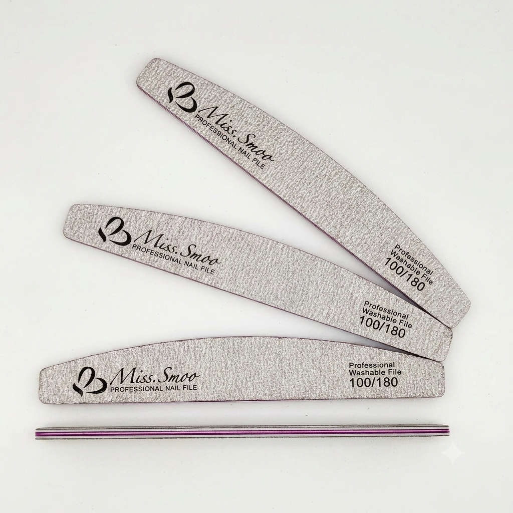 Miss Smoo Nail File 100/180 Grey - Half Moon Grey - Lose