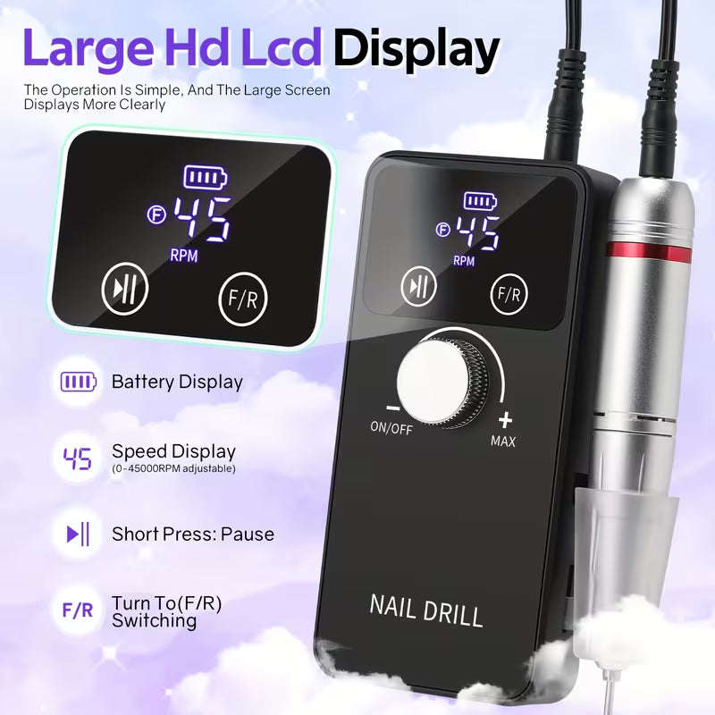 Rechargeable Nail Drill Machine Professional Edition 45000RPM (TOT-V5) White