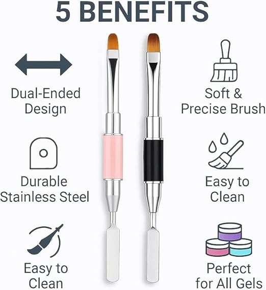 Poly Gel Nail Brush Dual-ended with Spatula (High Quality)