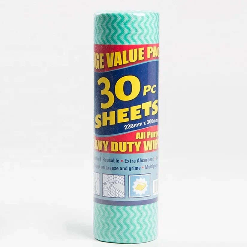 30 Pcs All Purpose Heavy Duty Wipes (230mm x 300mm)