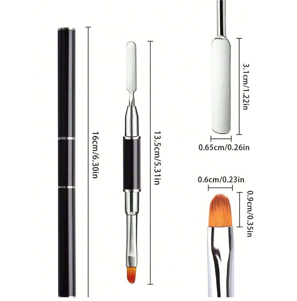 Poly Gel Nail Brush Dual-ended with Spatula (High Quality)