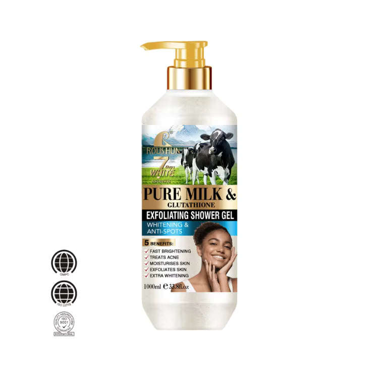 Roushun Scrub Shower Gel PURE MILK & GLUTATHIONE 1000ml - RS-30814
