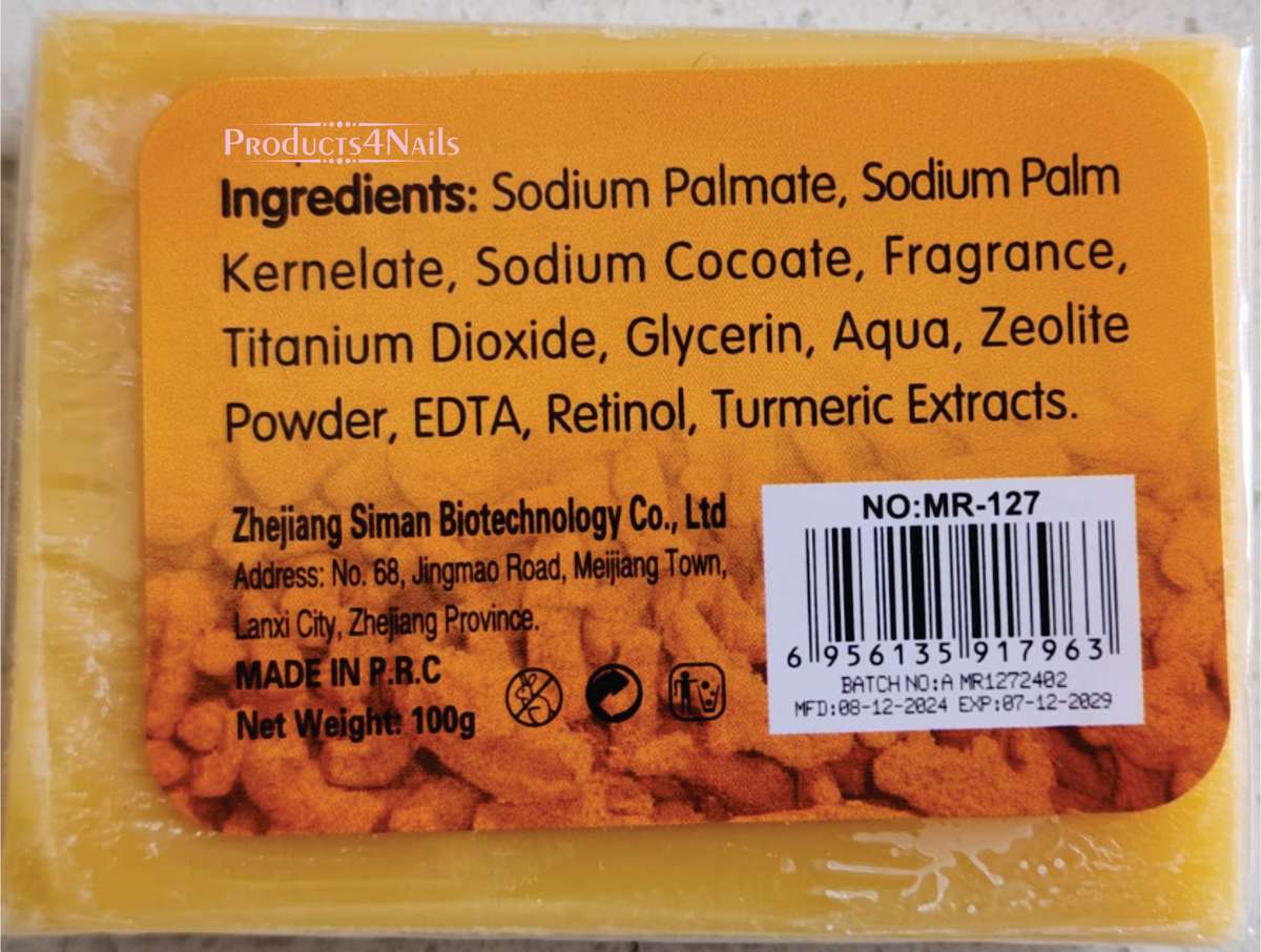 Turmeric Soap with Real Turmeric Extract For Face & Body 125g - Mercury Free - MR-127