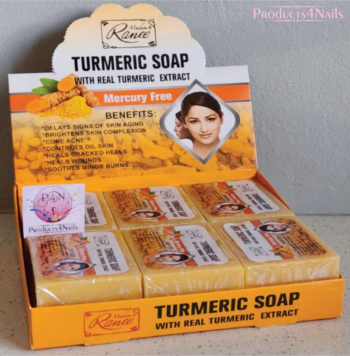Turmeric Soap with Real Turmeric Extract For Face & Body 125g - Mercury Free - MR-127