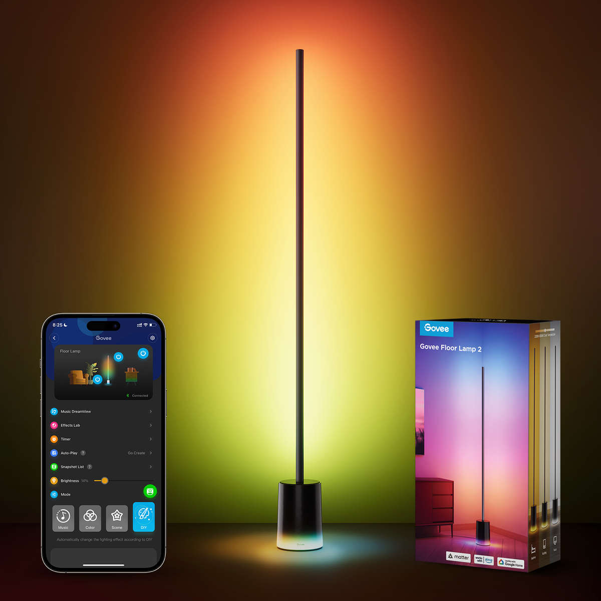 Govee RGBICWW Floor Lamp 2 - (1.5m Tall) Smart, Matter Compatible