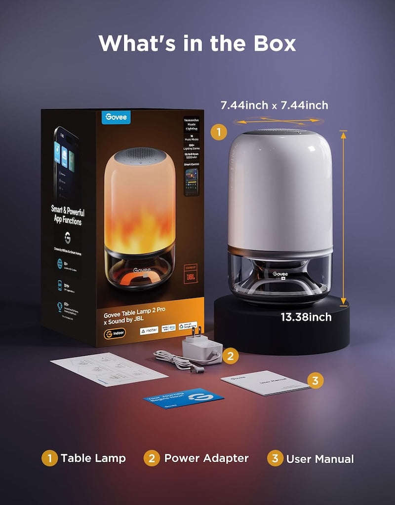 Govee RGBICWW Table Lamp 2 Pro Sound by JBL