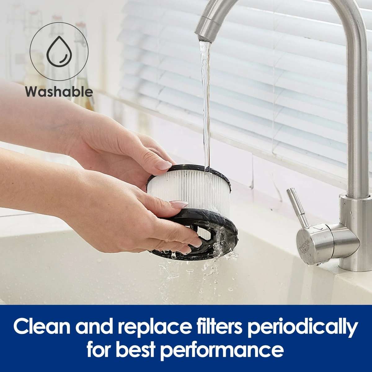 HEPA Filter & Sponge for A30S Vacuum Cleaner Stick - Washable & Reusable (1PCS)