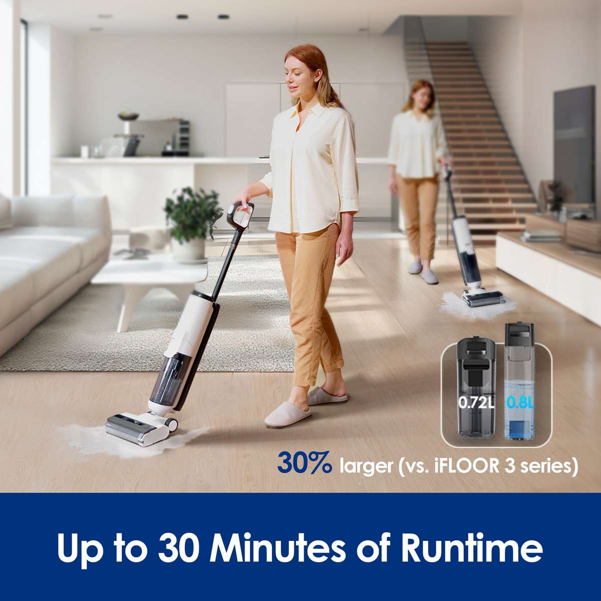 iFLOOR 5 - 35min, Wet Dry Vacuum Cordless Floor Washer & Mop Stick