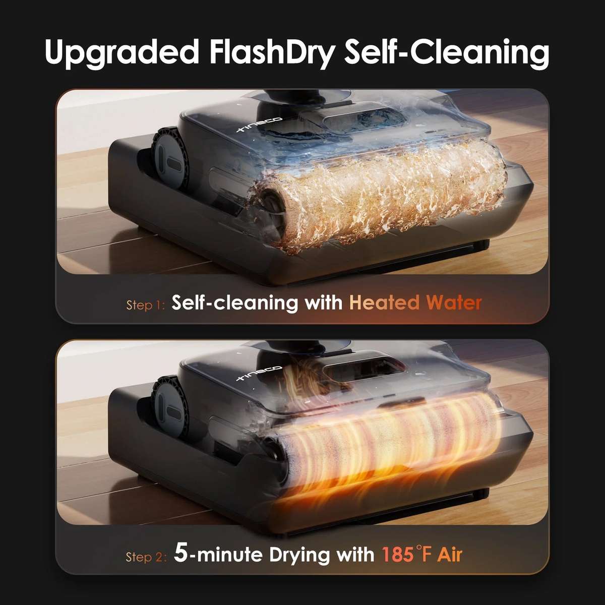 FLOOR ONE S9 Artist Steam - 75min, Smart 180° Lay Flat Wet Dry Cordless Vacuum Floor Washer & Mo...