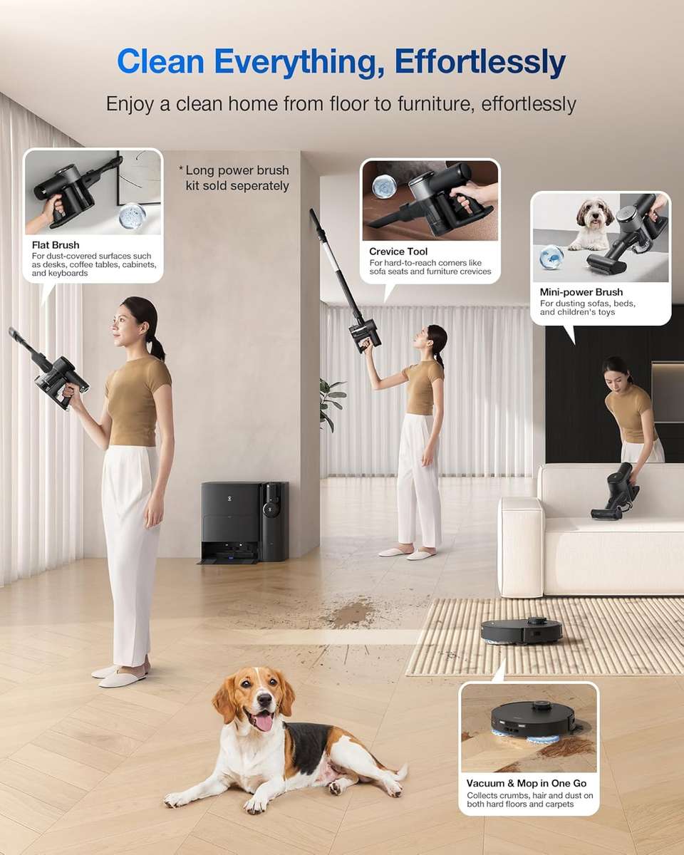 DEEBOT T30S COMBO COMPLETE Robot + Handheld Vacuum Stick & OMNI Station - 11000Pa, 290min Runtime