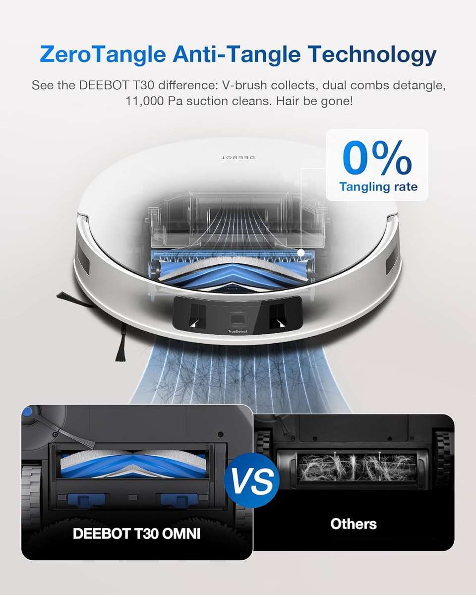 DEEBOT T30 PRO OMNI Robot Vacuum Cleaner - OMNI Station, 11000Pa Suction, 290min Runtime