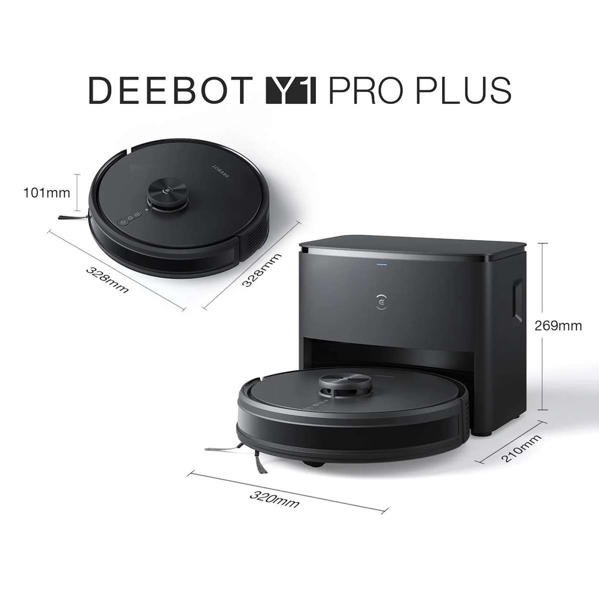 DEEBOT Y1 PRO PLUS Robot Vacuum Cleaner - 6500Pa Suction, 180min Runtime