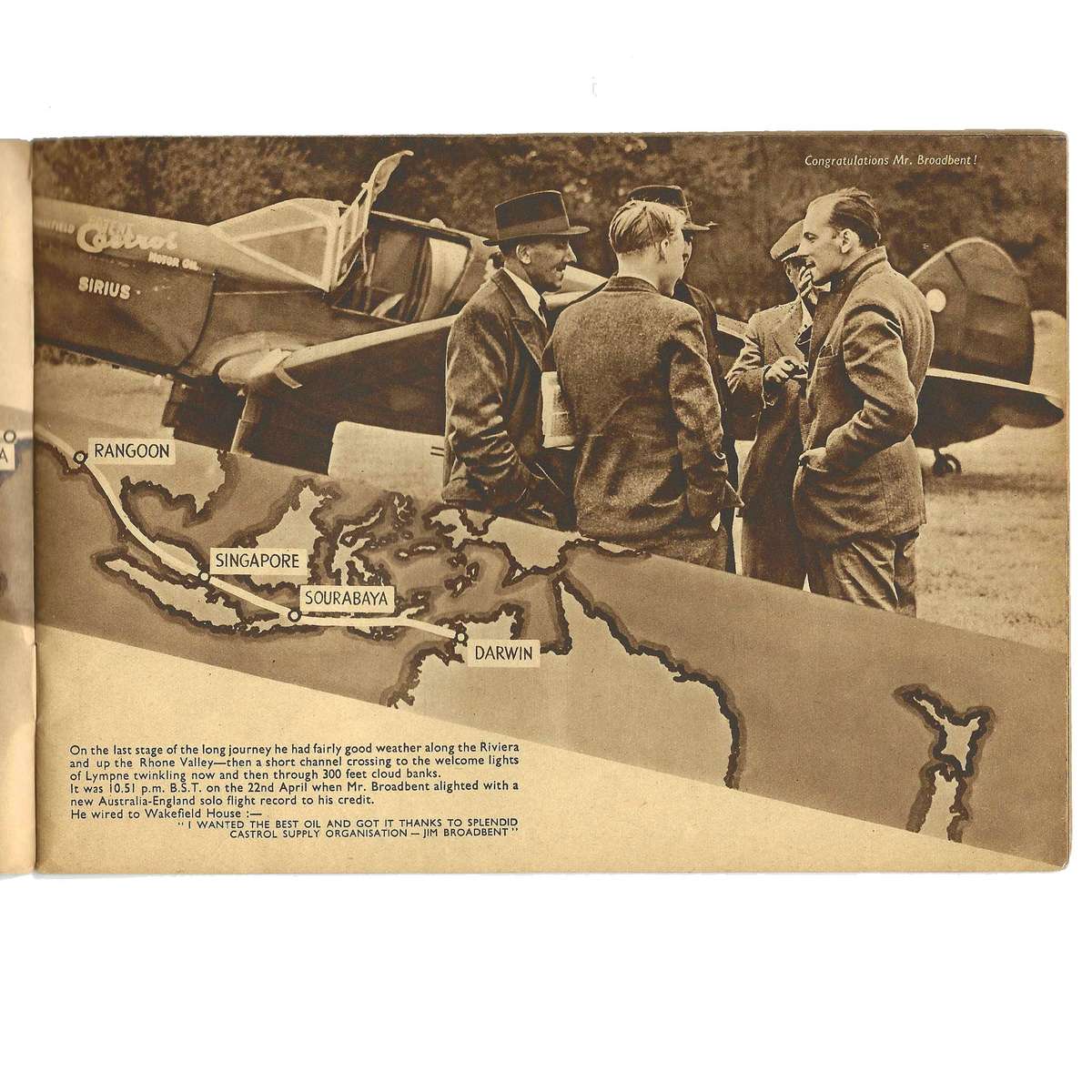 Castrol Achievements Booklet 1938 Vintage