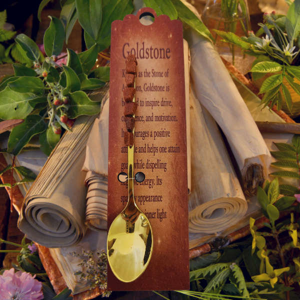 Golden Altar Spoon with Goldstone