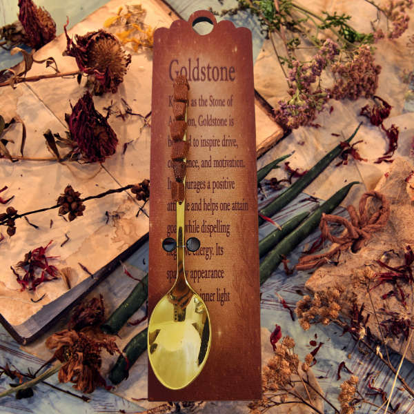 Golden Altar Spoon with Goldstone