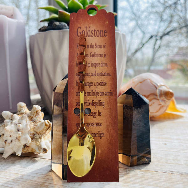 Golden Altar Spoon with Goldstone