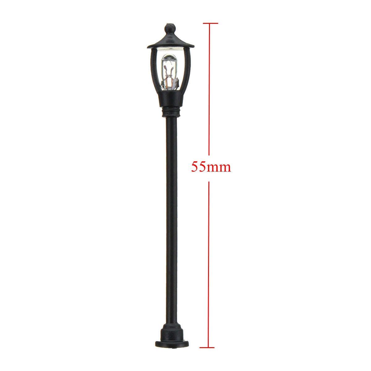 20pcs Model Garden Lamps HO Scale 1:100 Black Model Layout Single Head Garden Lights Lamppost Lan...