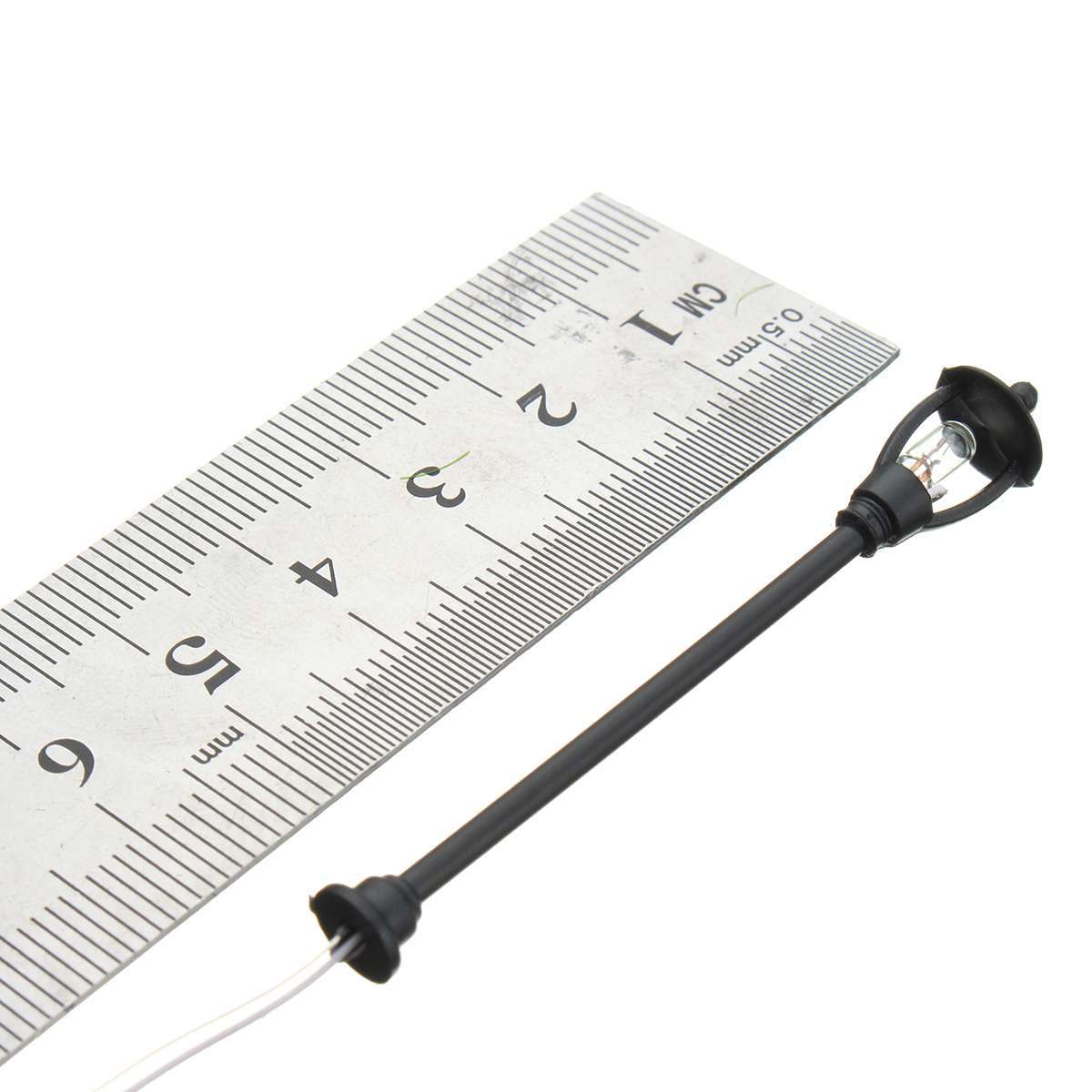 20pcs Model Garden Lamps HO Scale 1:100 Black Model Layout Single Head Garden Lights Lamppost Lan...