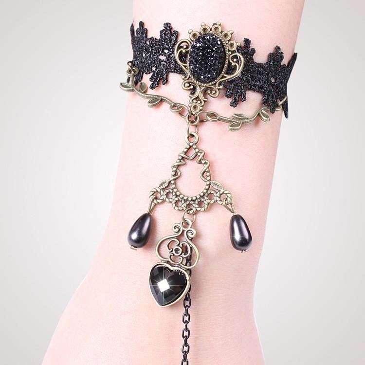 Gemstone & Ring Lace Bracelet H-LB12471