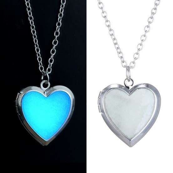 Heart Glowing Pendant Necklace Locket Style B-NH014