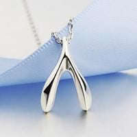 Wishbone Titanium Stainless Steel Necklace