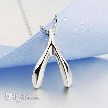 Wishbone Titanium Stainless Steel Necklace