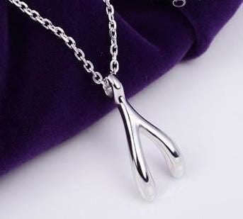 Wishbone Titanium Stainless Steel Necklace