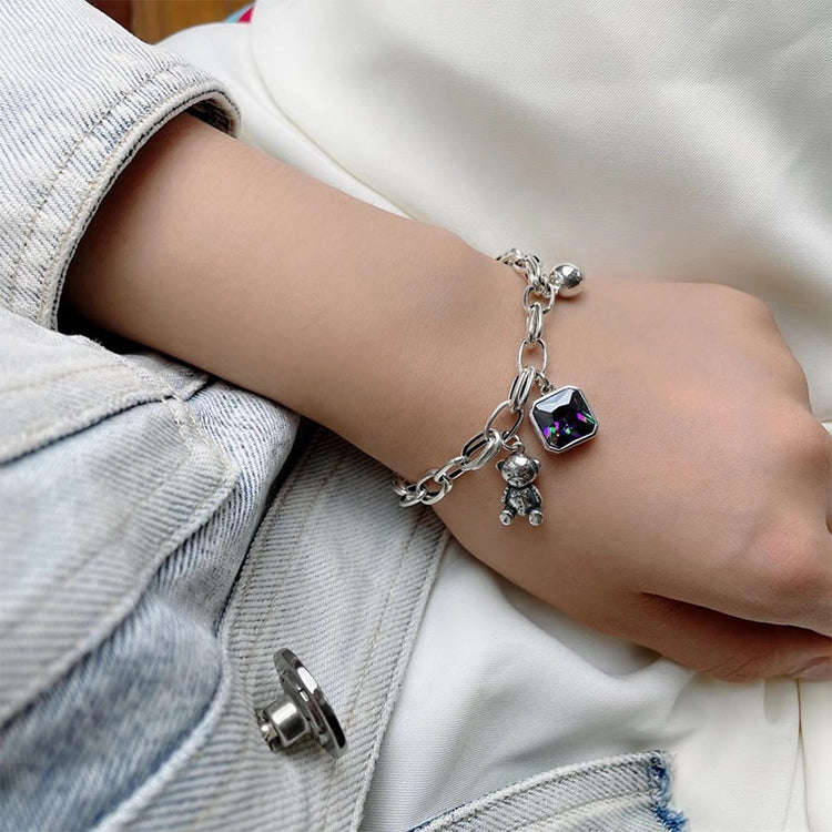 925 Sterling Silver Vintage Open Bracelet Hand Decoration, Specification:SL0779