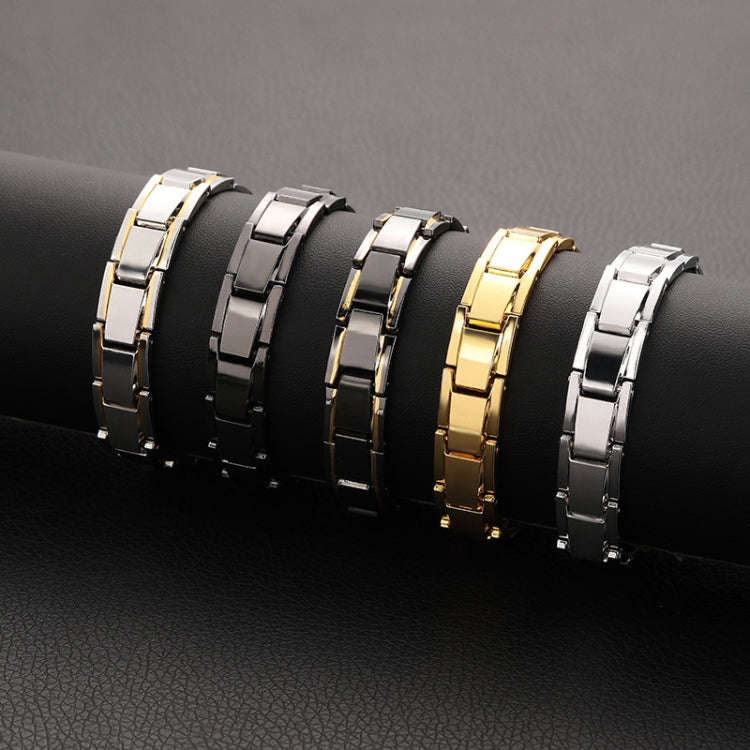 Men Detachable Titanium Steel Magnetic Therapy Bracelet Jewelry(Black)