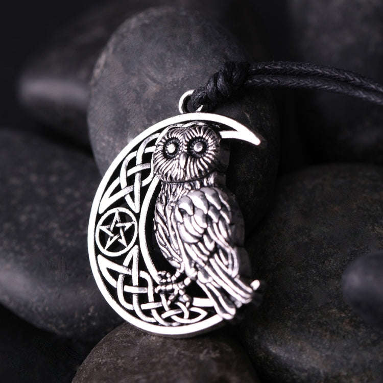 Owl Great Wisdom Ancient Silver Ancient Gold Couple Necklace(Antique Silver Plated)
