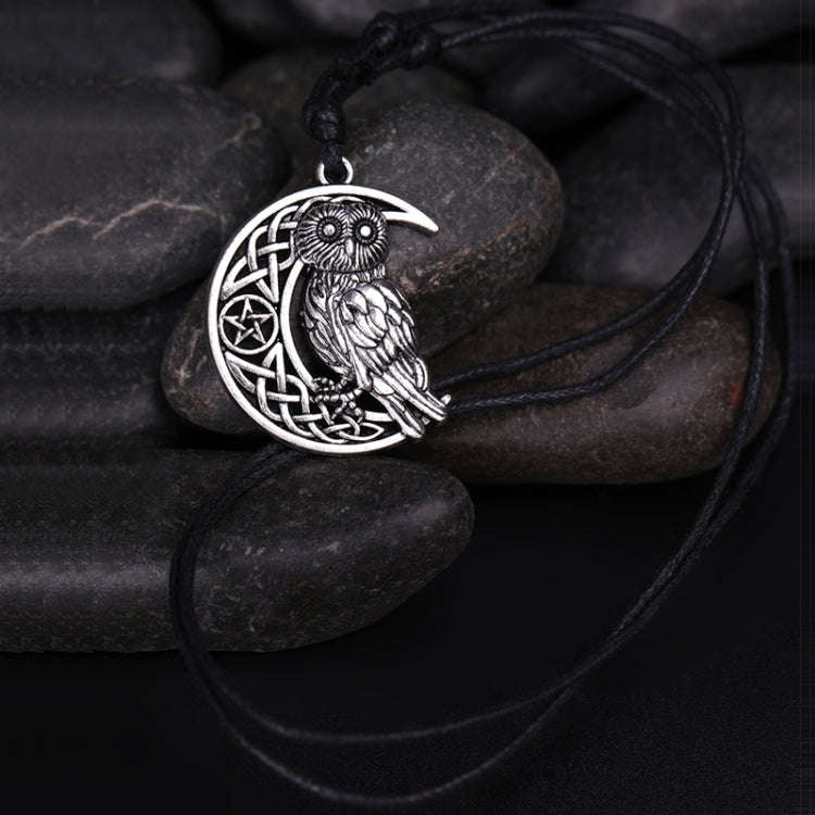 Owl Great Wisdom Ancient Silver Ancient Gold Couple Necklace(Antique Silver Plated)