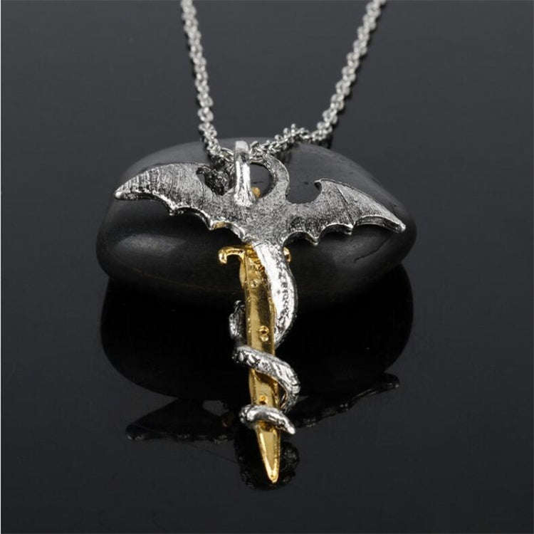 Luminous Jewelry Dragon Sword Pendant Necklace Dark Anime Necklace
